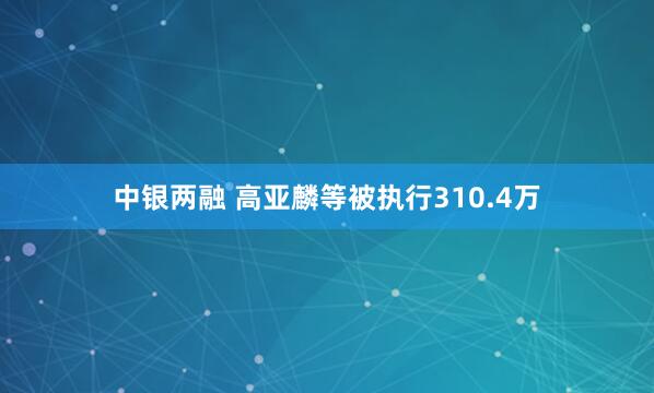 中银两融 高亚麟等被执行310.4万